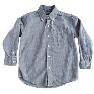 EUC Boys size 6/7 (S) Gap kids Long sleeve Button down blue micro check shirt